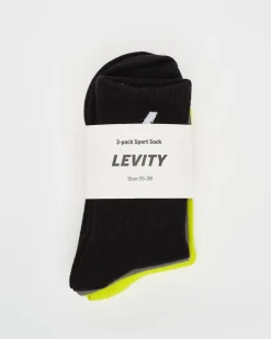 3-pack Sport Sock Black/Green/Yellow