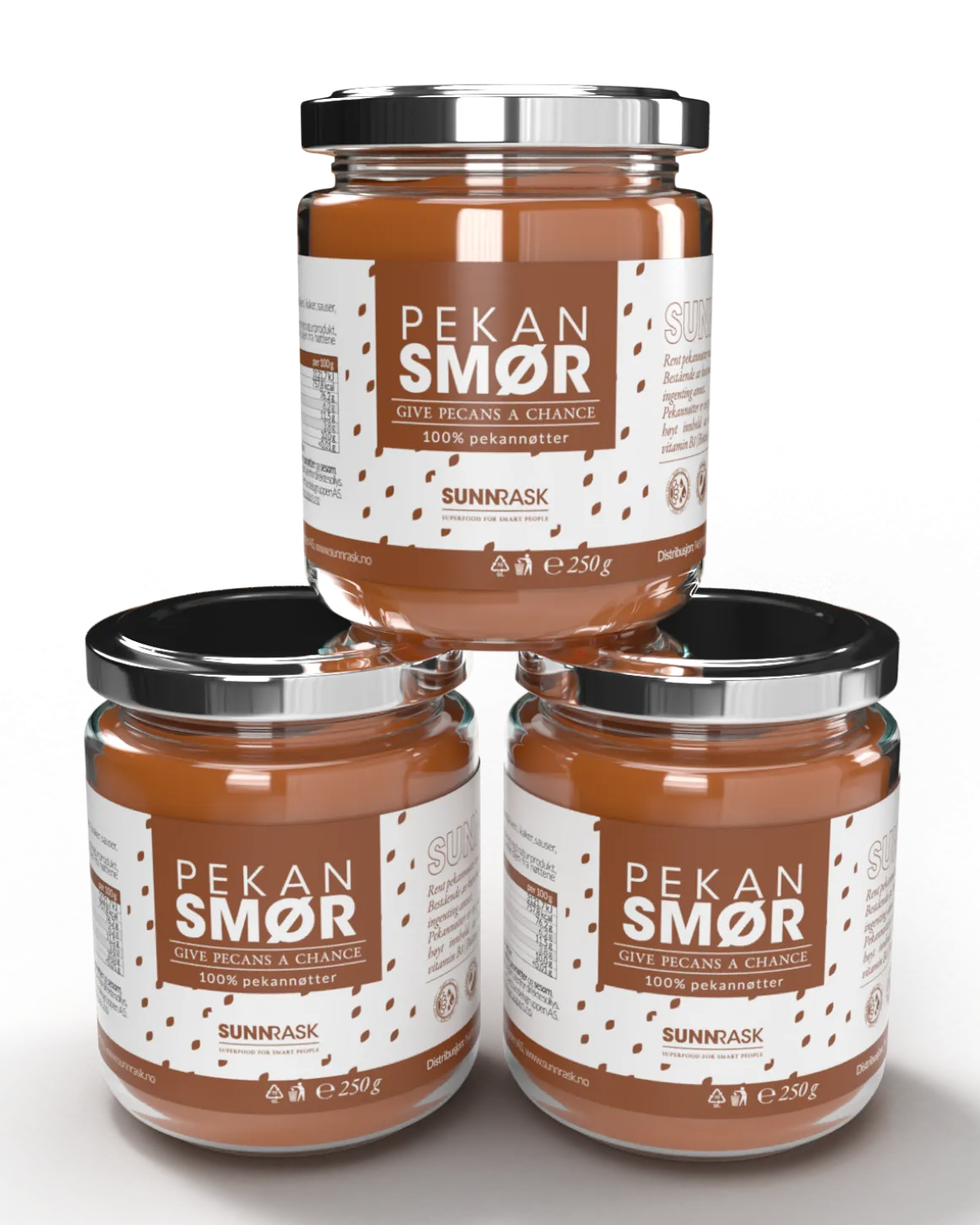 Pekansmør 3x250g