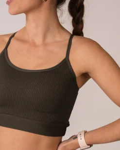 Perfect Rib Bra Black + Green 2-PACK