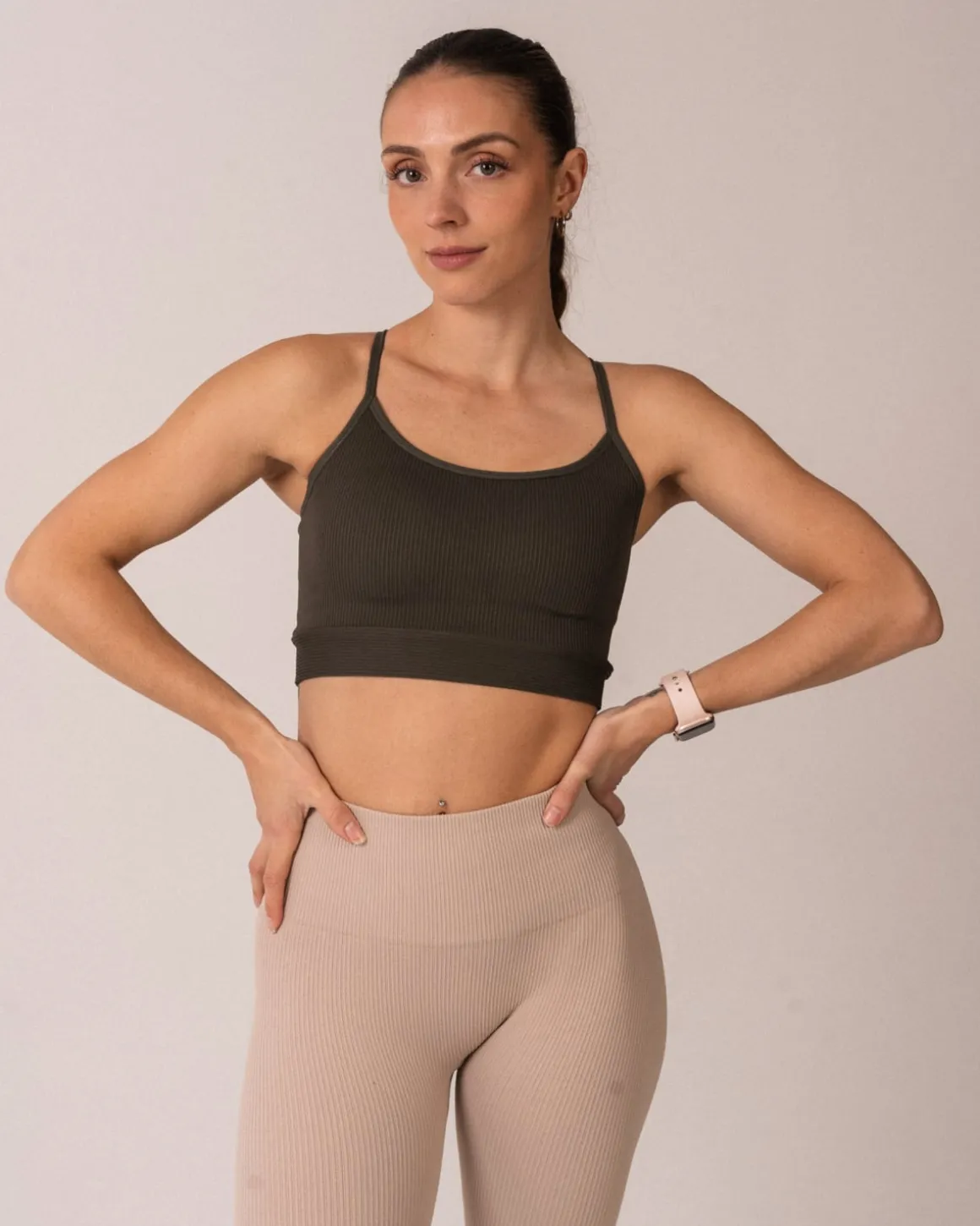 Perfect Rib Bra Green + Perfect Rib Tighs Green