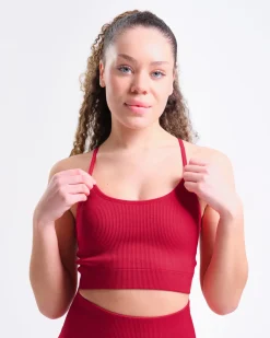 Perfect Rib Bra + Perfect Rib Tights Red Chili SET