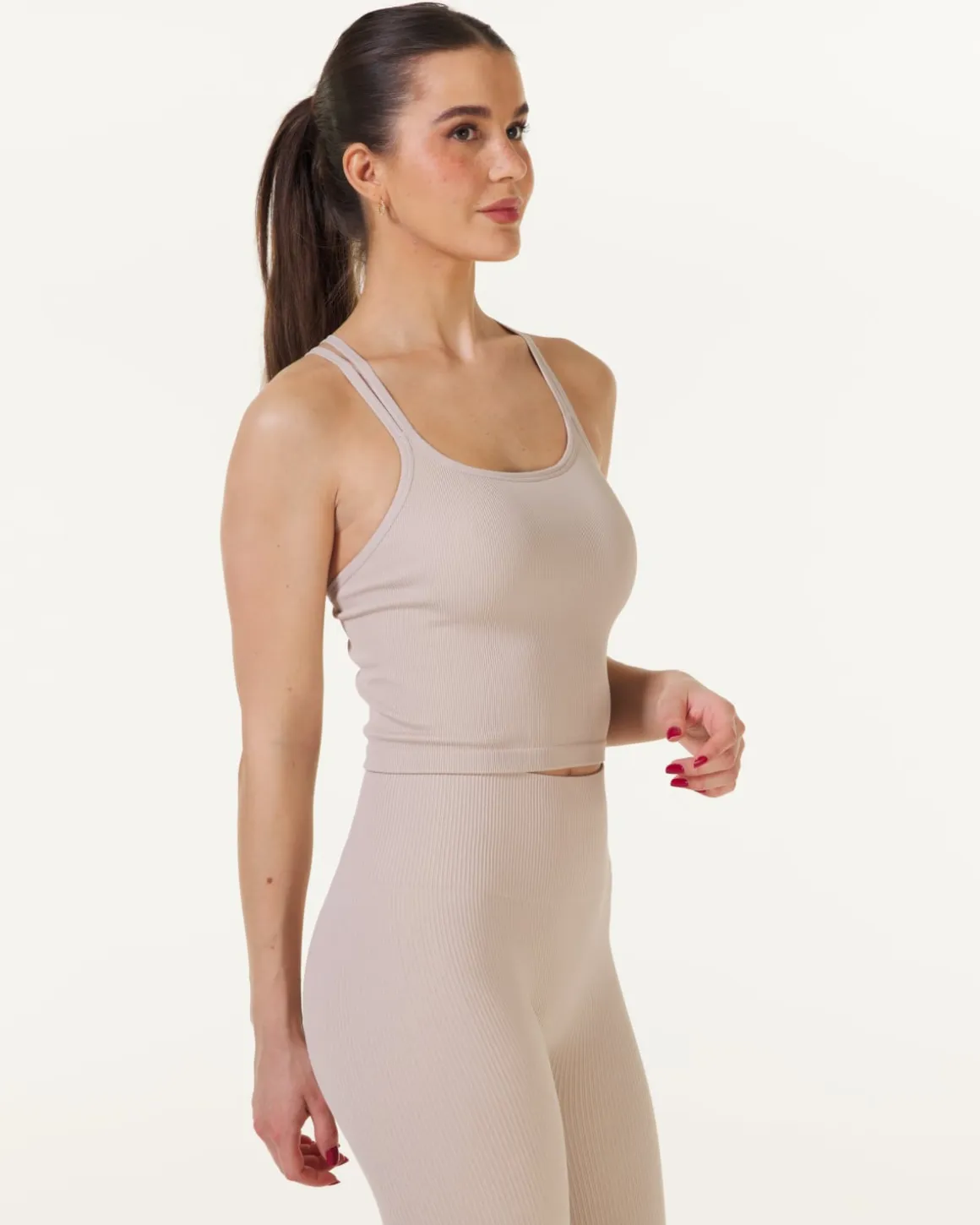 Perfect Rib Croptop Beige
