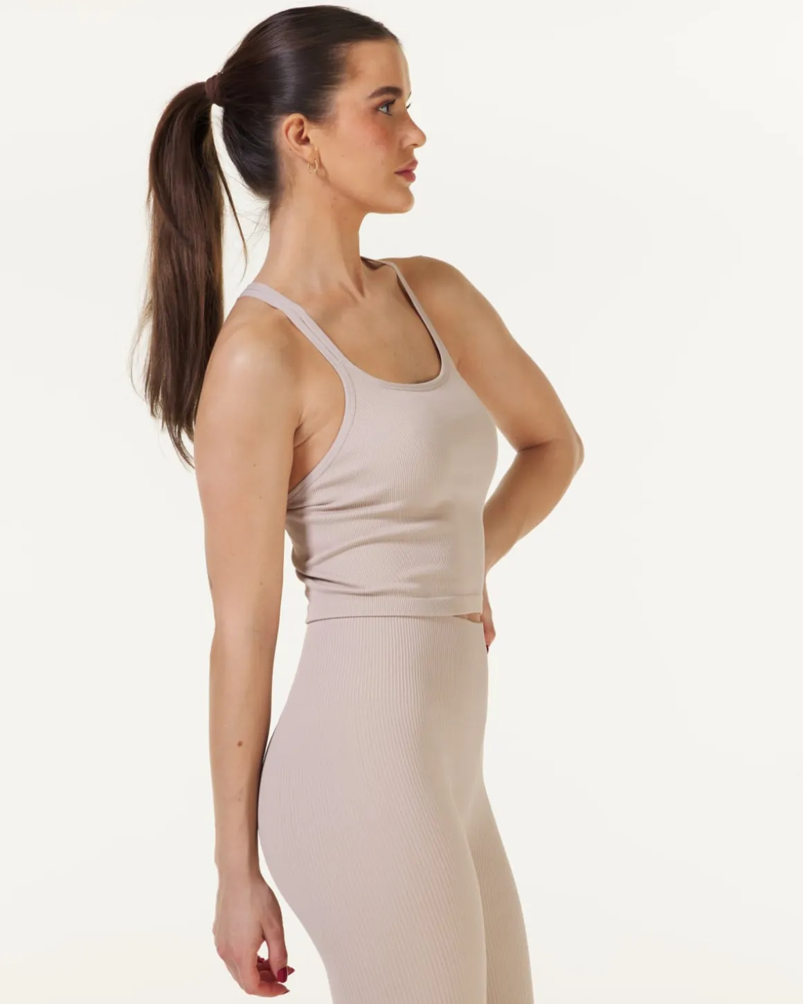 Perfect Rib Croptop Beige