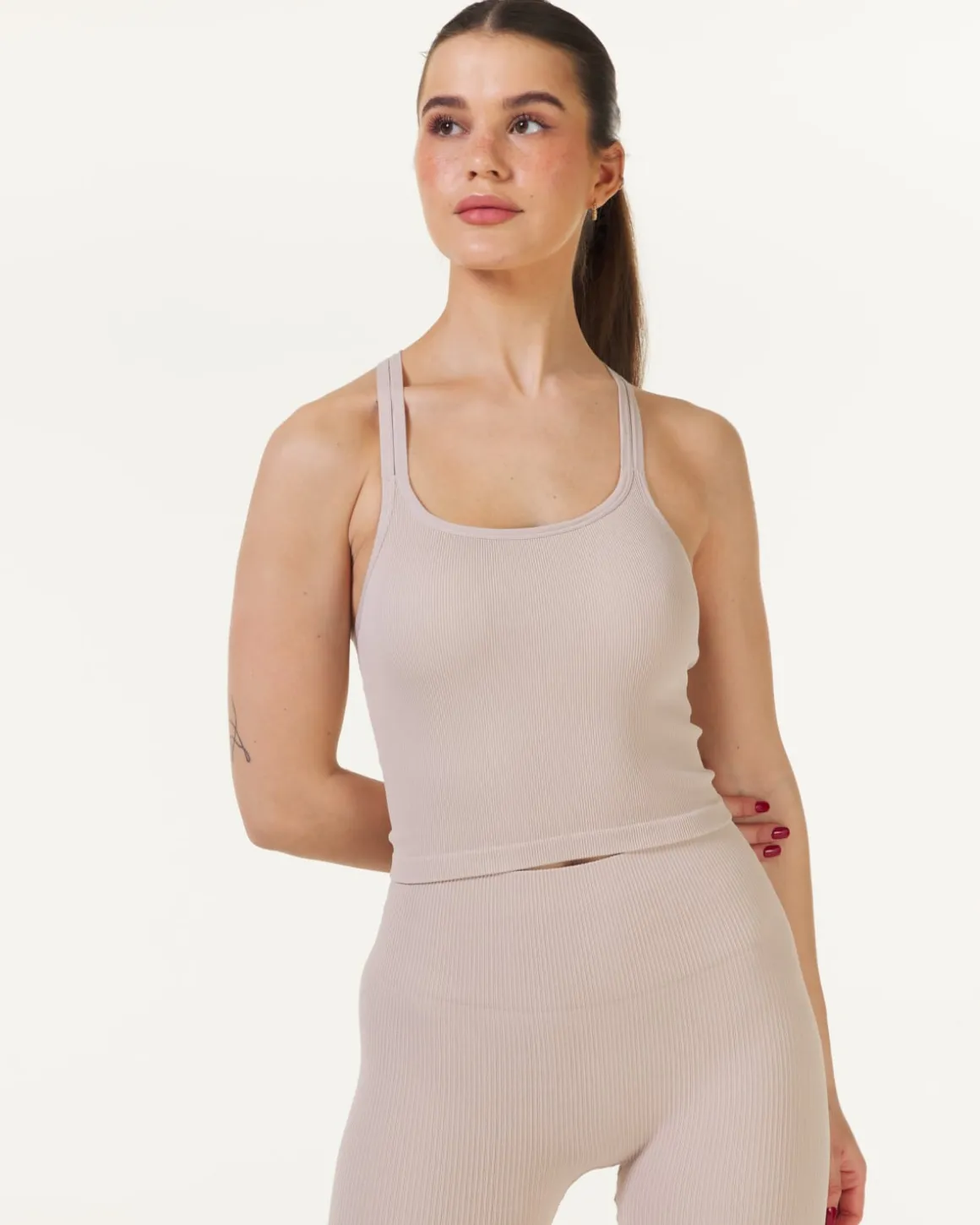 Perfect Rib Croptop Beige