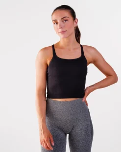 Perfect Rib Croptop Black & Beam Tights Black SETT