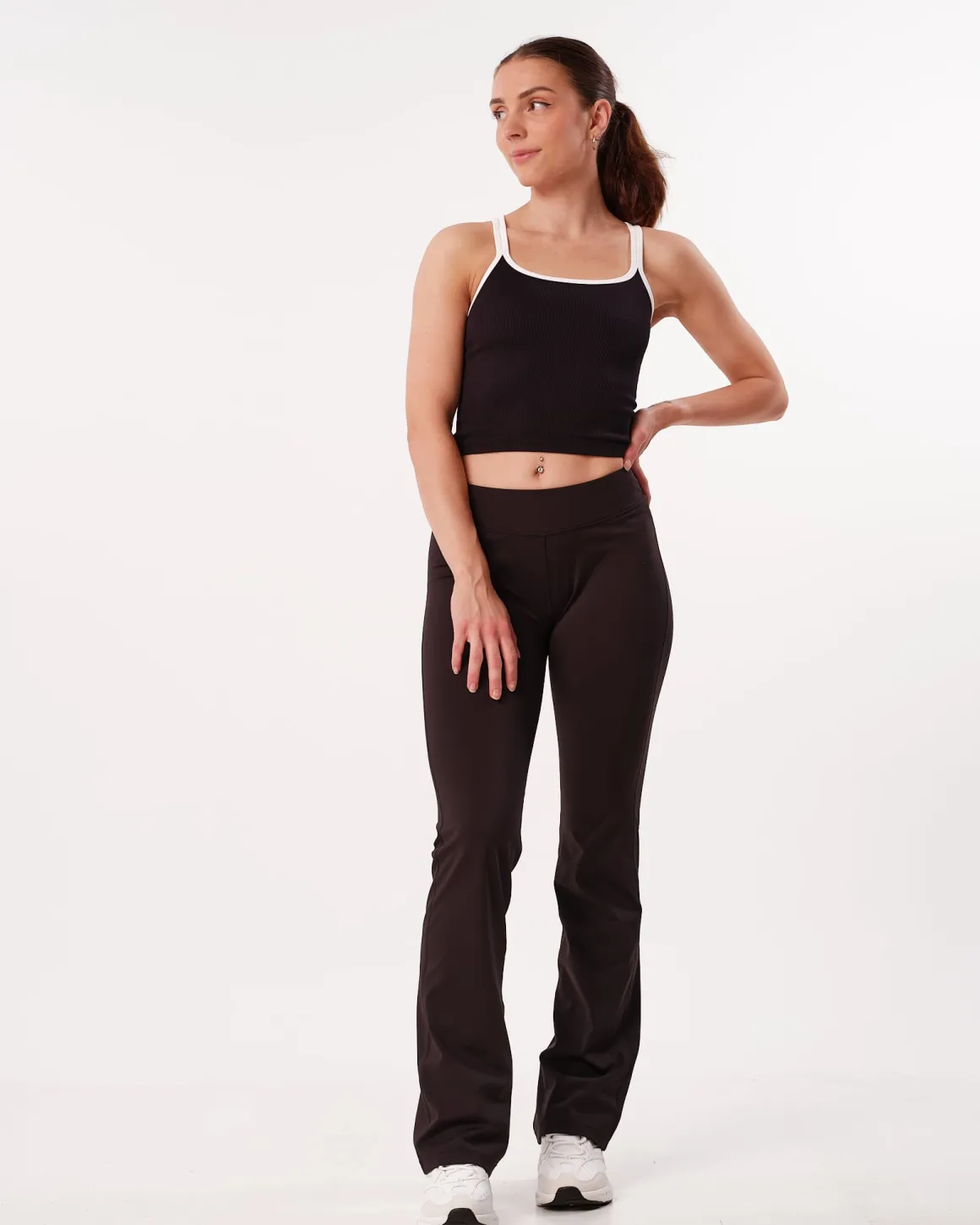 Perfect Rib Crop Top Black/White