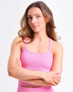 Perfect Rib Crop Top + Perfect Rib Scrunchie Tights Pink Bubblegum SET