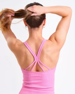 Perfect Rib Crop Top Pink Bubblegum