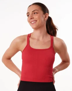 Perfect Rib Crop Top Red Salsa