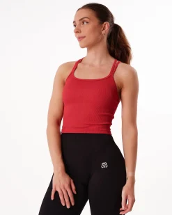 Perfect Rib Crop Top Red Salsa