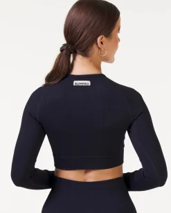 Perfect Rib LS Frill + Perfect Rib Tights Black SET