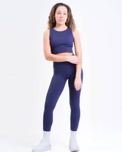 Perfect Rib Racer Tank + Contour Seamless Tights Blue SET