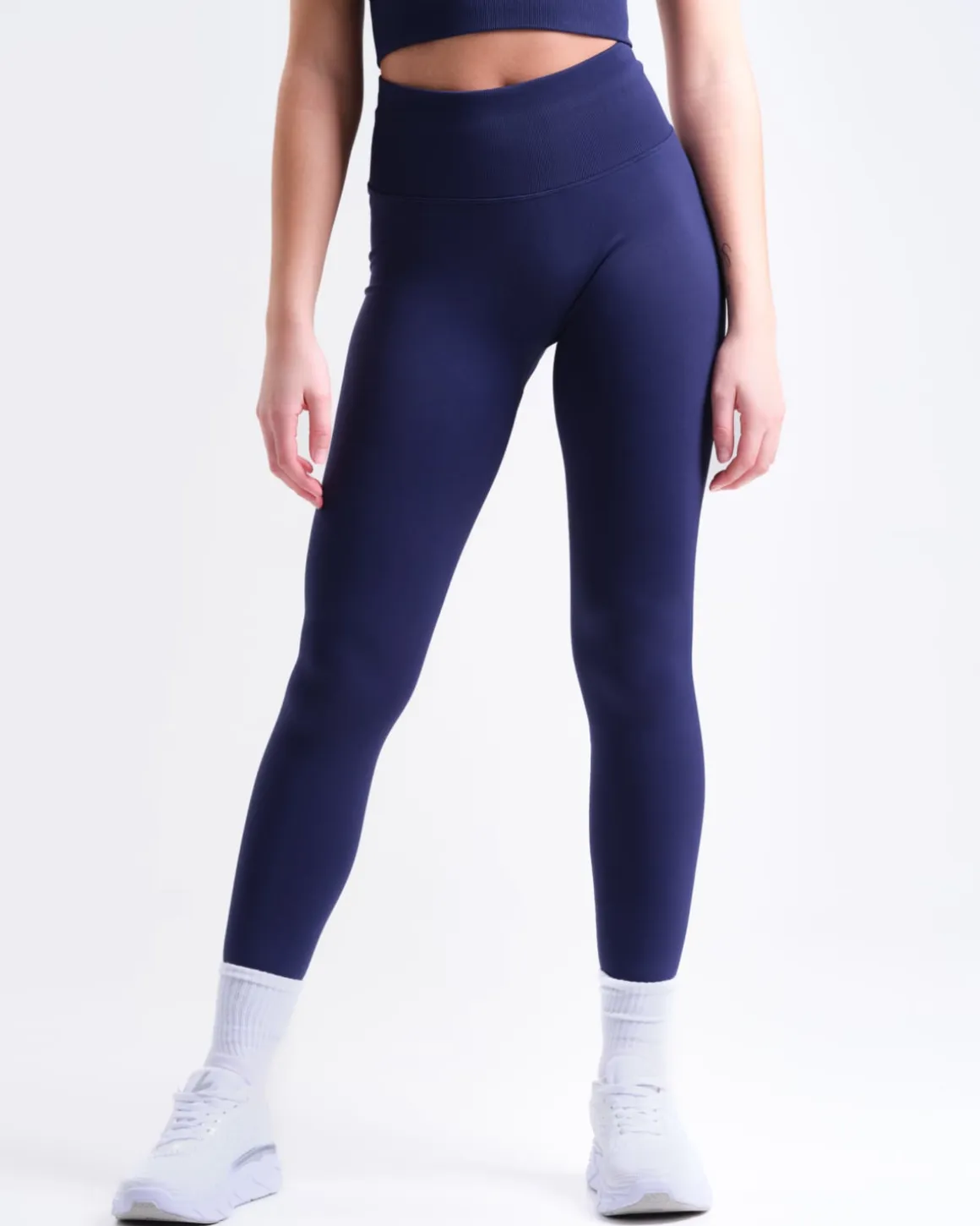 Perfect Rib Racer Tank + Contour Seamless Tights Blue SET