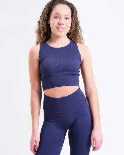 Perfect Rib Racer Tank + Contour Seamless Tights Blue SET