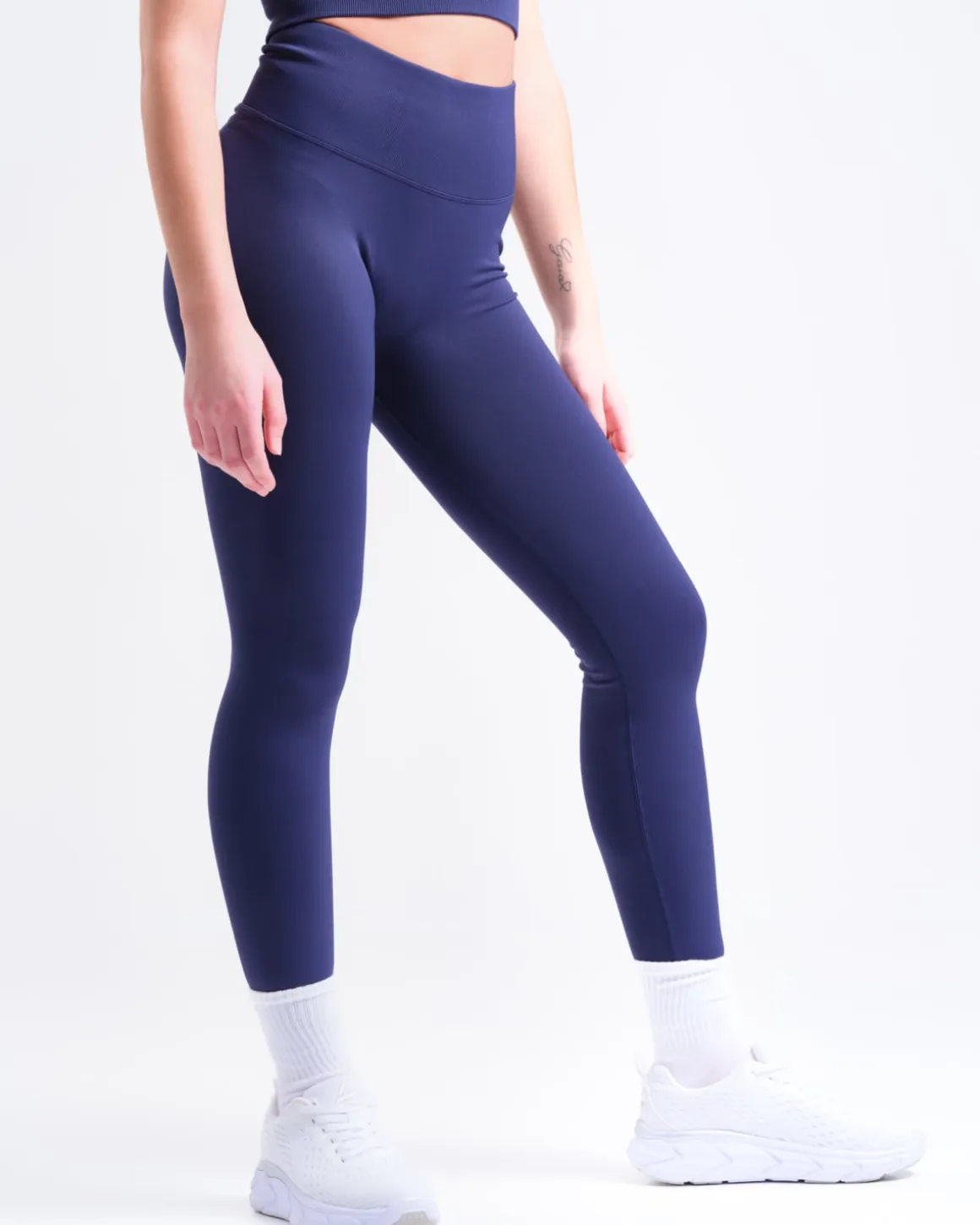 Perfect Rib Racer Tank + Contour Seamless Tights Blue SET