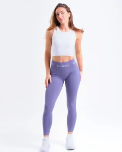 Perfect Rib Racer Tank White + Beam Logo Tights Lilac SETT