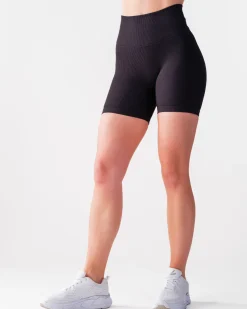Perfect Rib Scrunchie Shorts 5″ Black