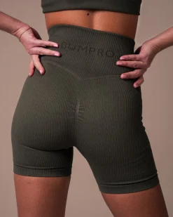 Perfect Rib Scrunchie Shorts 5″ Military Green