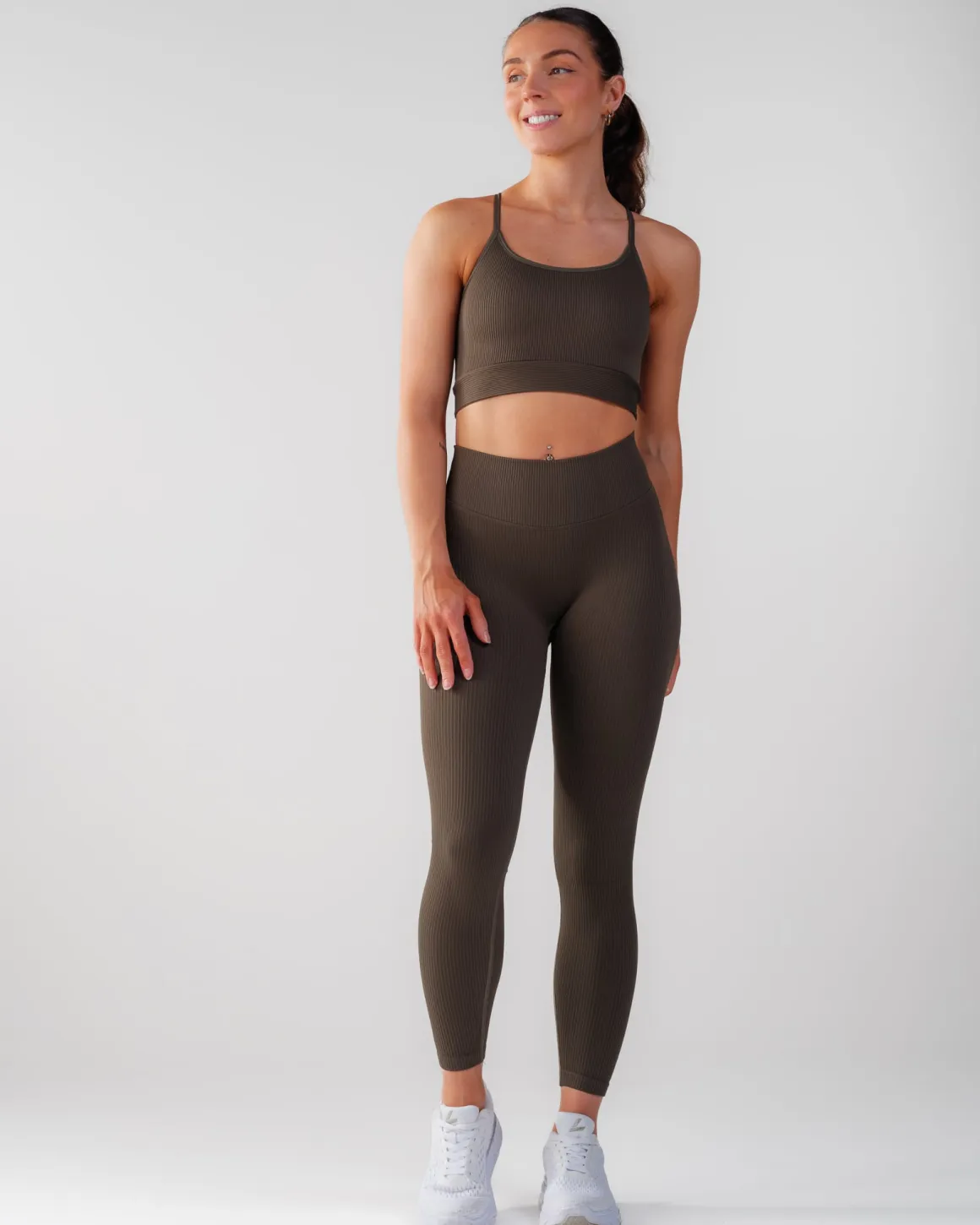 Perfect Rib Scrunchie Tights Military Green