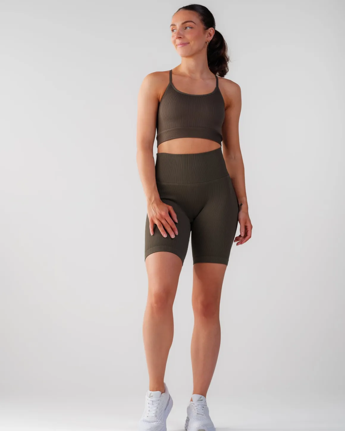 Perfect Rib Shorts 7″ Military Green