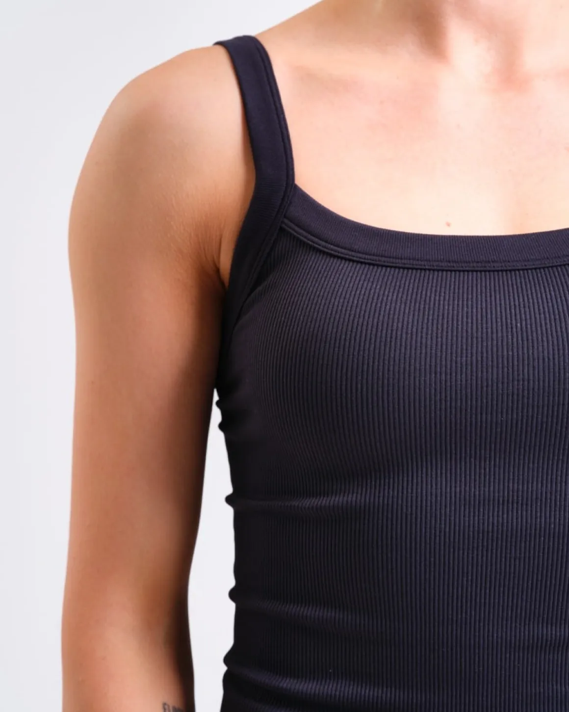 Perfect Rib Singlet Black 2-PACK
