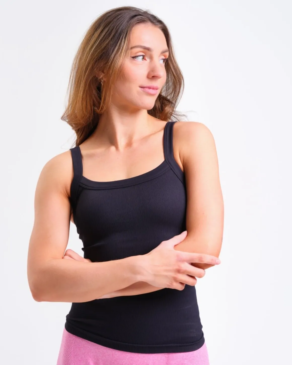 Perfect Rib Singlet Black 2-PACK