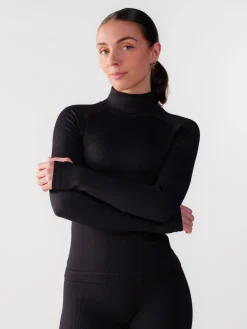 Perfect Rib Sweatshirt Turtleneck Black