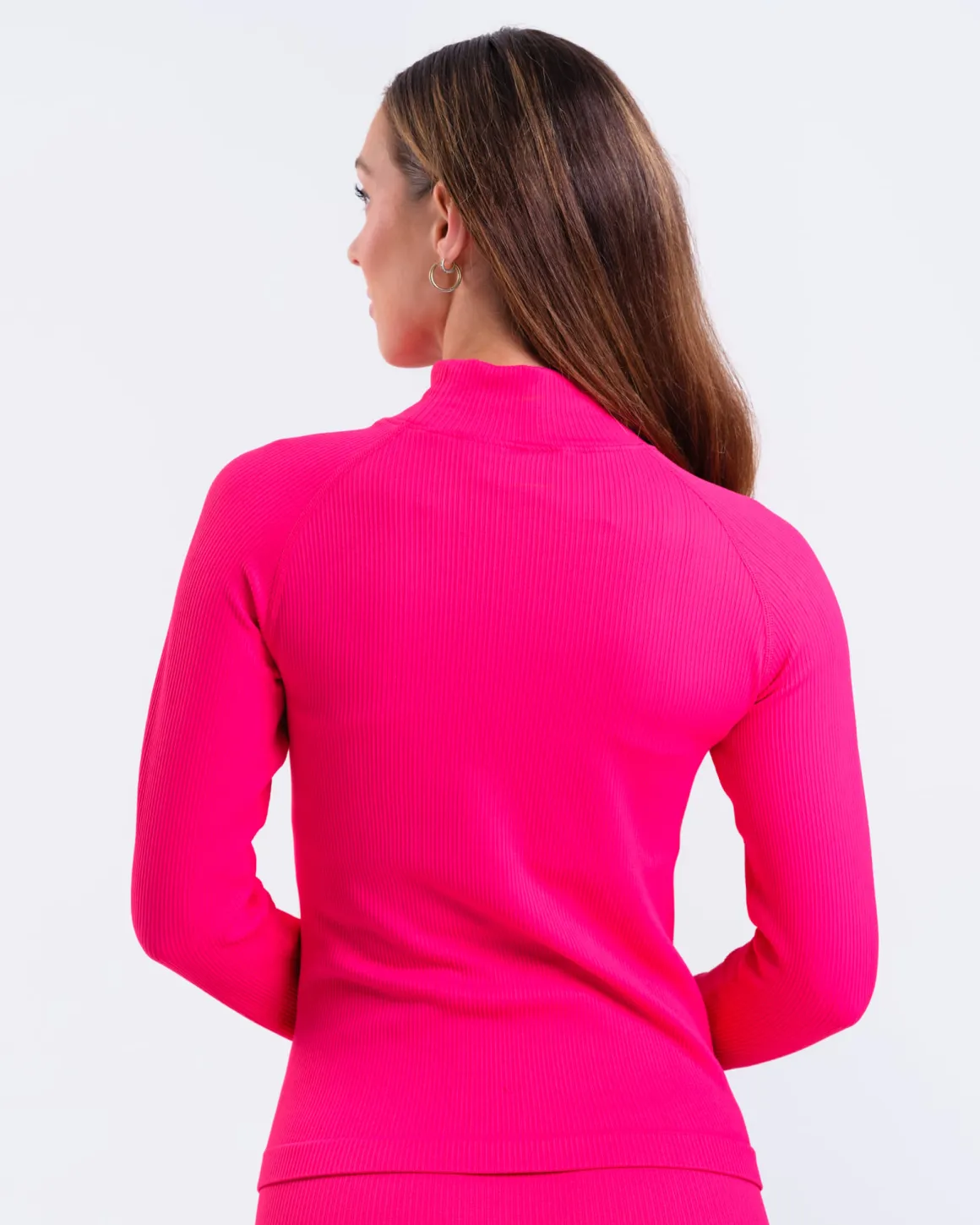 Perfect Rib Sweatshirt Turtleneck Pink Rasberry