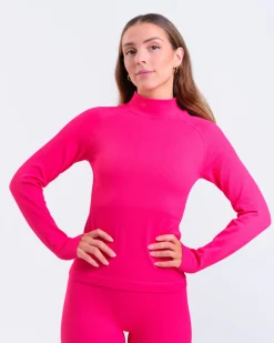 Perfect Rib Sweatshirt Turtleneck Pink Rasberry