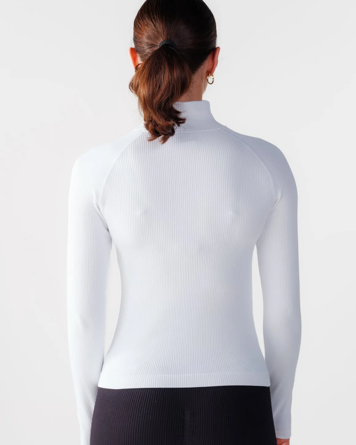Perfect Rib Sweatshirt Turtleneck White