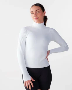 Perfect Rib Sweatshirt Turtleneck White