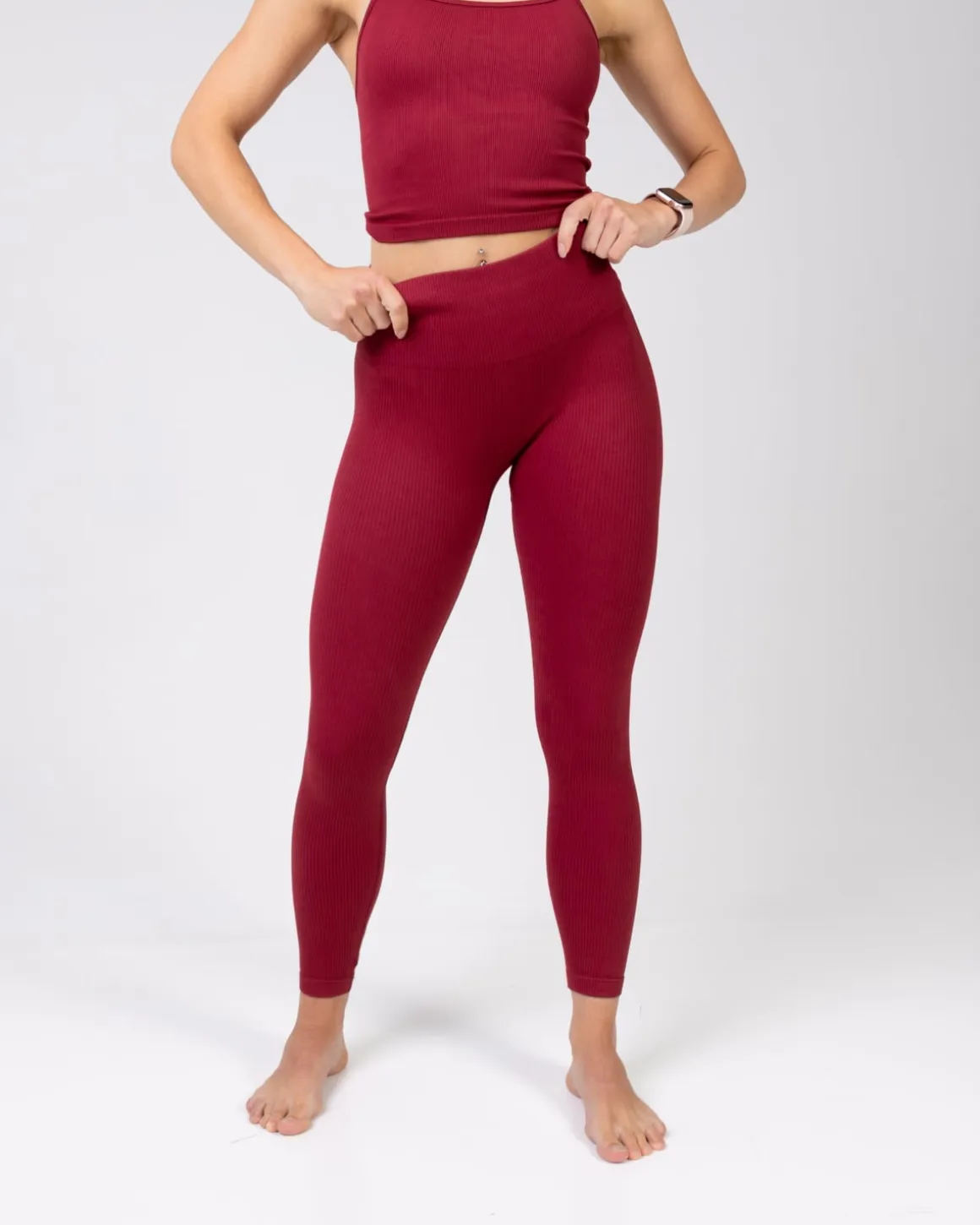 Perfect Rib Tights Red Tibetan