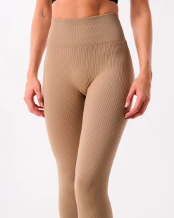 Perfect Wide Rib Scrunch Tights Black+Beige 2-PACK