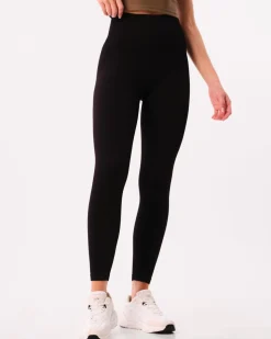 Perfect Wide Rib Scrunch Tights Black+Beige 2-PACK
