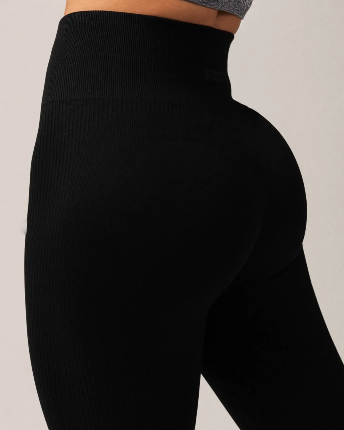Perfect Wide Rib Scrunch Tights All Black