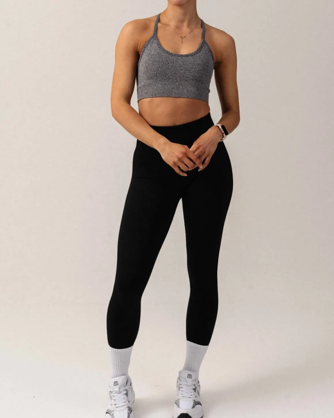 Perfect Wide Rib Scrunch Tights All Black