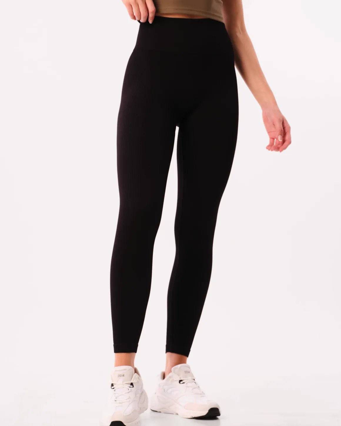 Perfect Wide Rib Scrunch Tights Black