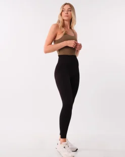 Perfect Wide Rib Scrunch Tights Black