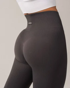 Perfect Wide Rib Scrunch Tights Grey Thunder