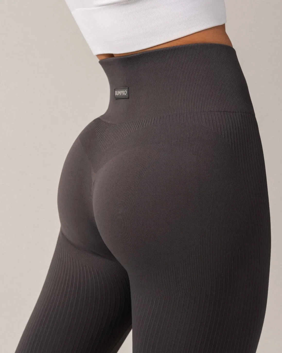 Perfect Wide Rib Scrunch Tights Grey Thunder