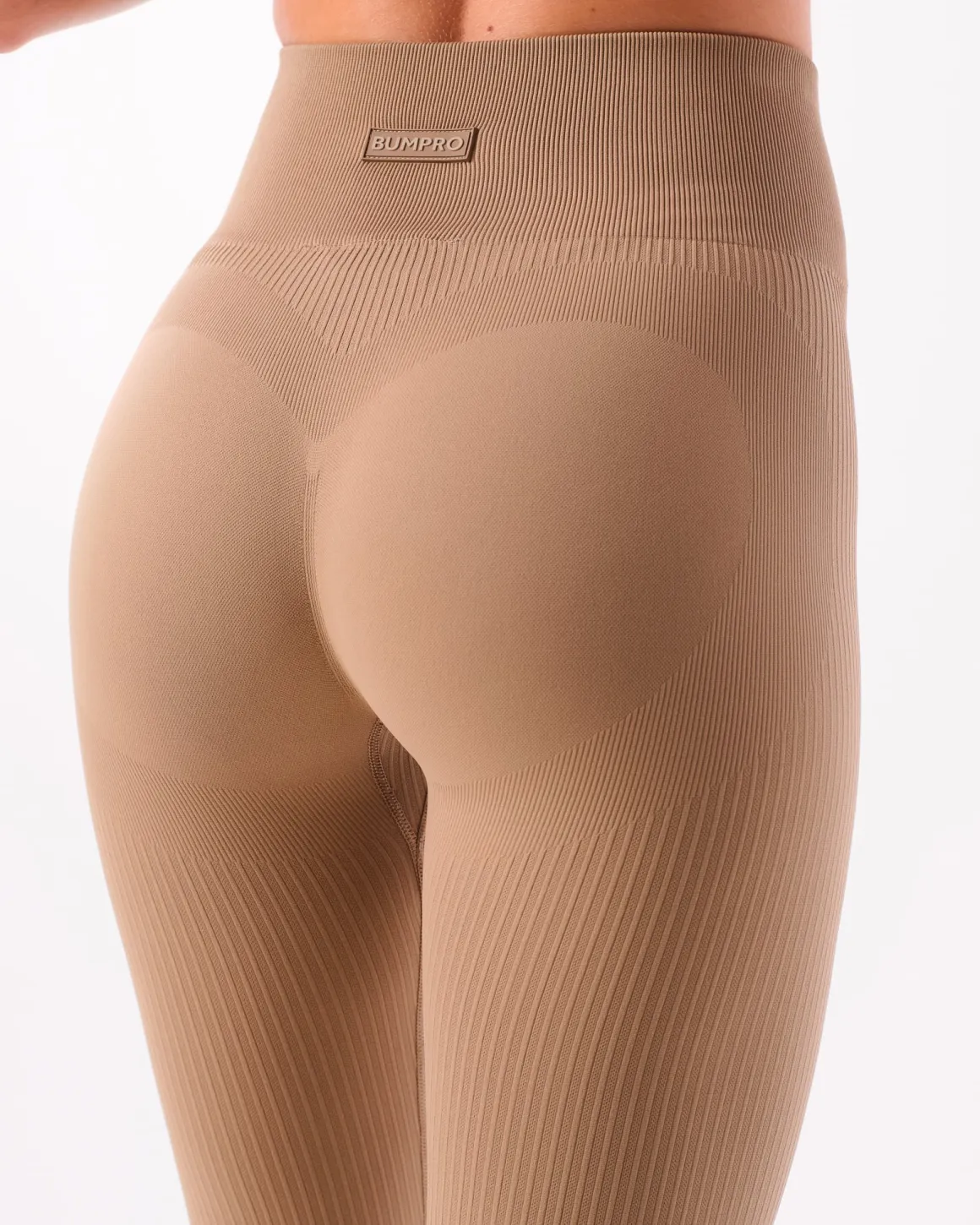 Perfect Wide Rib Scrunch Tights Beige Dune 2-PACK