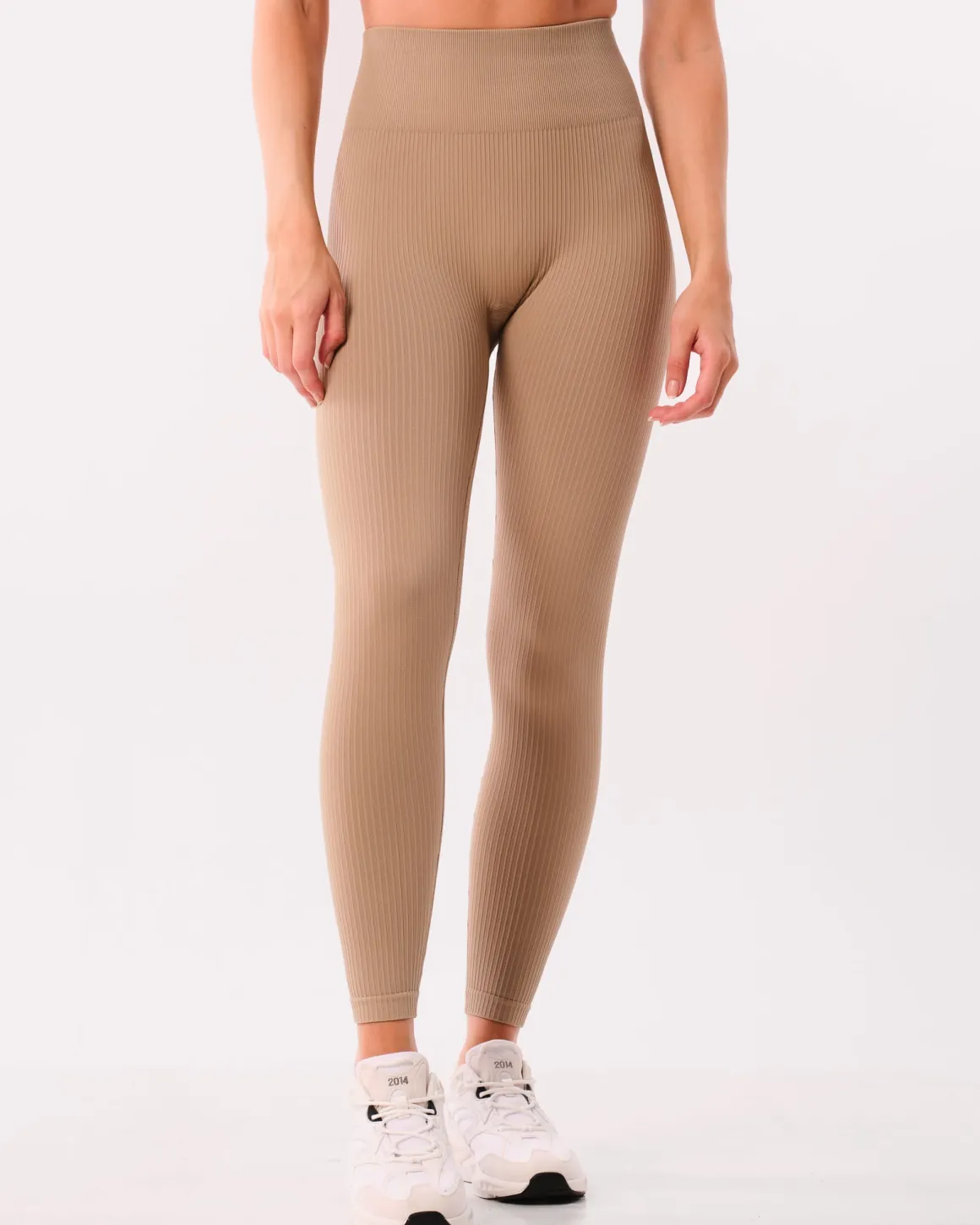 Perfect Wide Rib Scrunch Tights Beige Dune 2-PACK