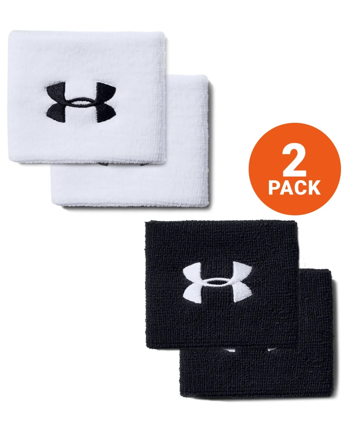 Performance Wristbands White + Black 2-PACK