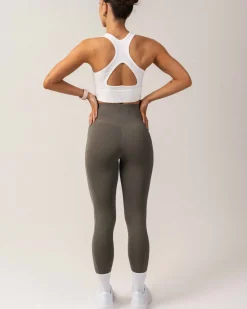 Phase Seamless Bra White + Primary Pocket Tights 7/8 Green SET