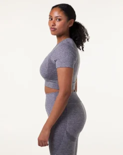 Phase Seamless Crop Tee Grey Shark Marl 2-PACK