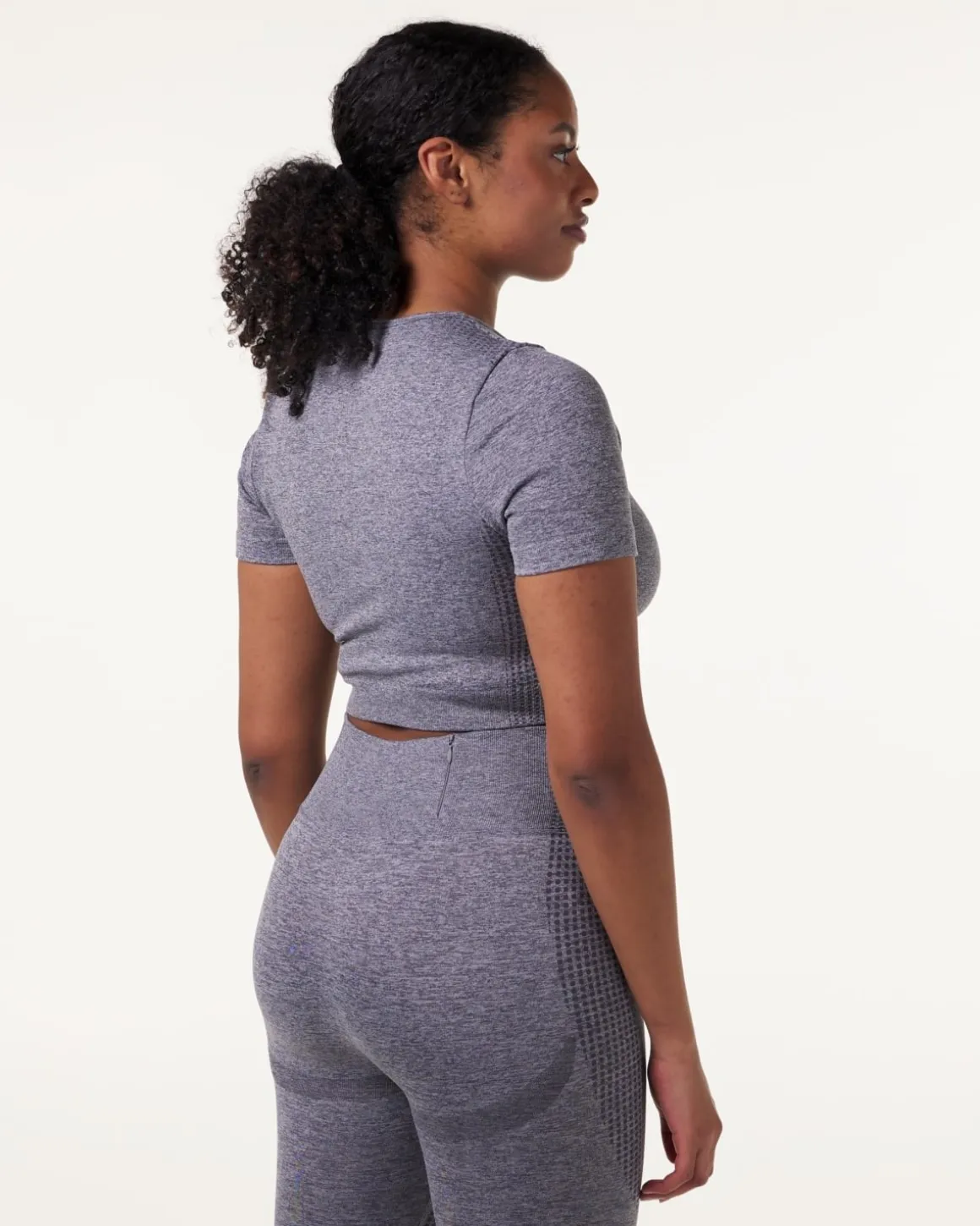 Phase Seamless Crop Tee Grey Shark Marl 2-PACK