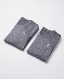 Phase Seamless Crop Tee Grey Shark Marl 2-PACK