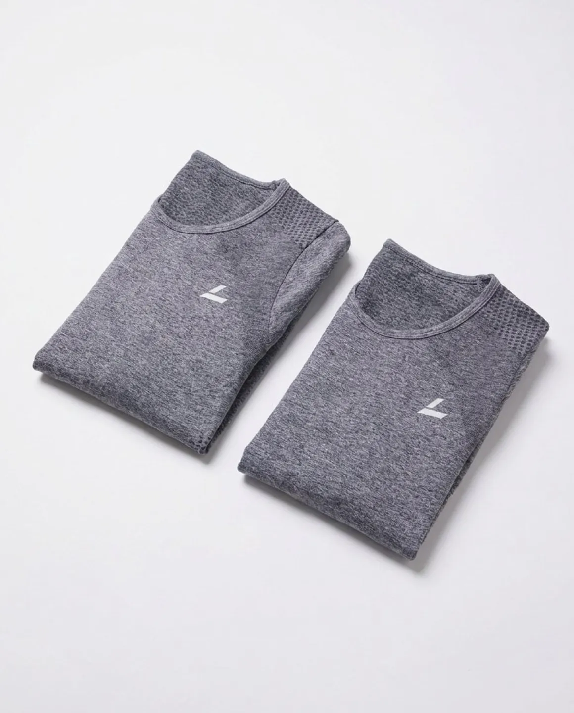 Phase Seamless Crop Tee Grey Shark Marl 2-PACK