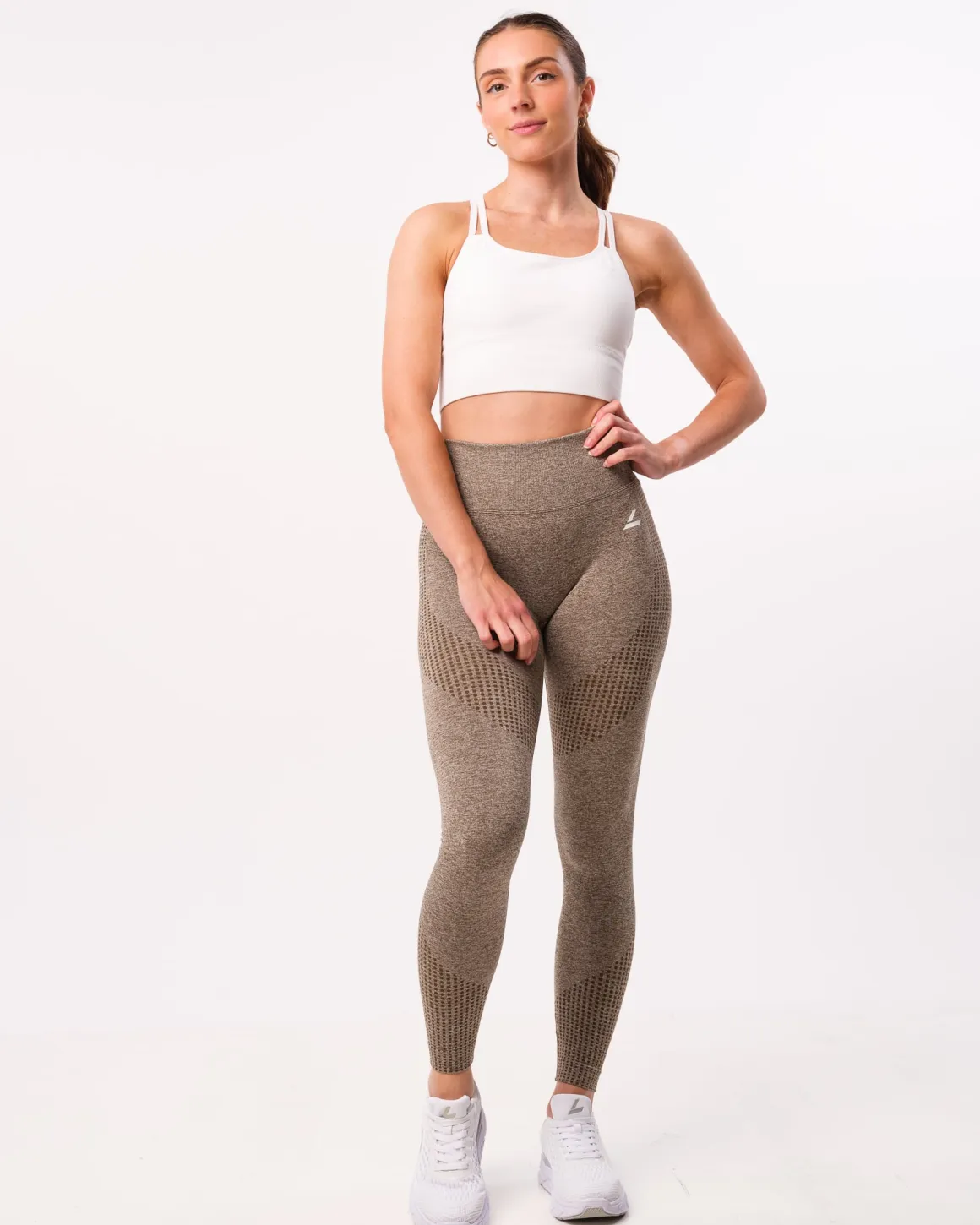 Phase Seamless Tights Brown Stone Melange