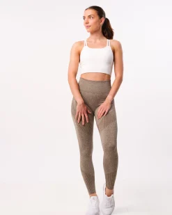 Phase Seamless Tights Brown Stone Melange